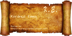 Korányi Emma névjegykártya